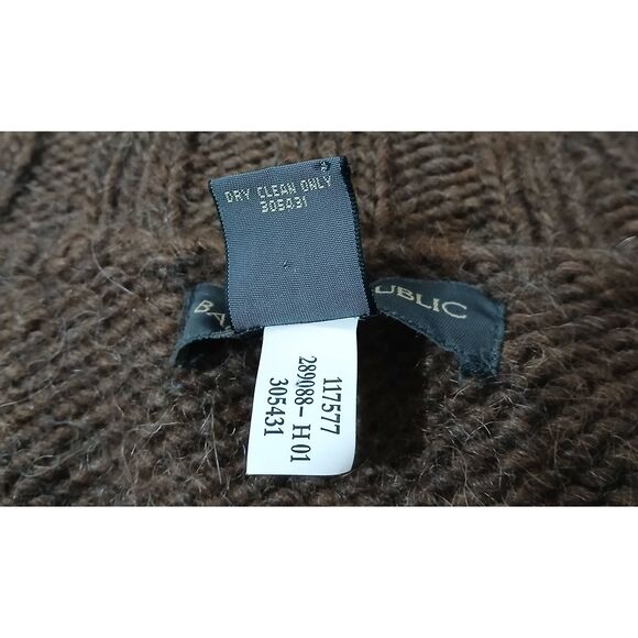 Vtg 90's banana Republic Women large sweater mohair mockneck brown earthtone - Picture 7 of 7